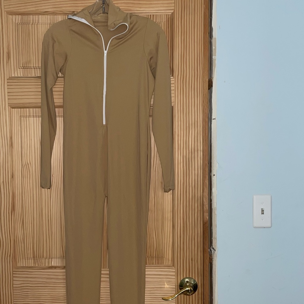 Nude Zip Up Spandex Jumpsuit Sz. Medium